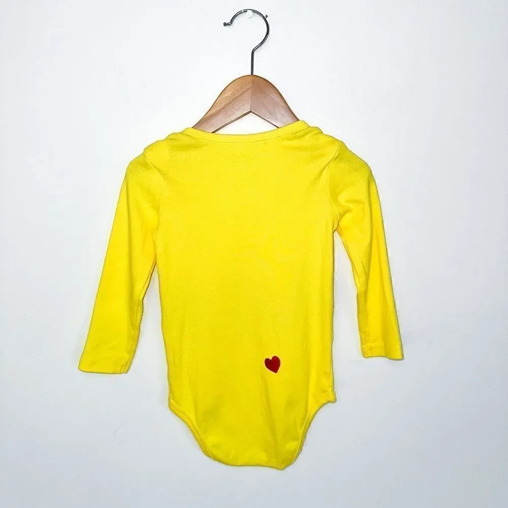 Primary Gender Neutral Baby Charlie Brown Handmade Yellow Long sleeve Onesie